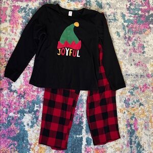 Women’s Joyful Black and Red Plaid Pajama Set